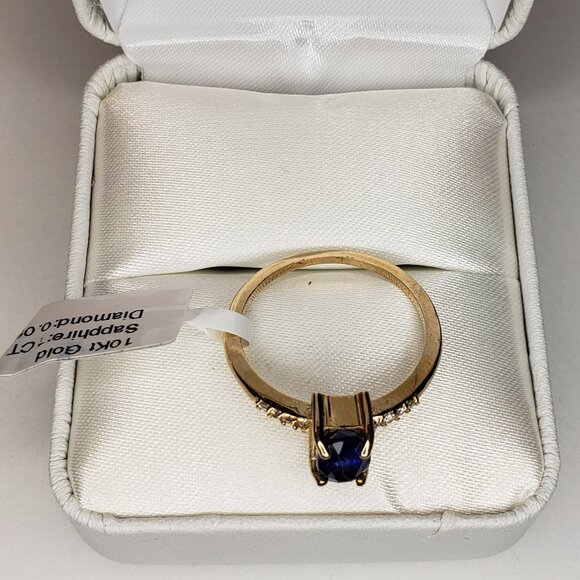 Yellow Gold & Natural Sapphire Ring - 10KT - Picture 5 of 11